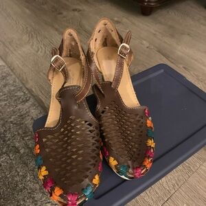 Colorful Woven Leather Sandals